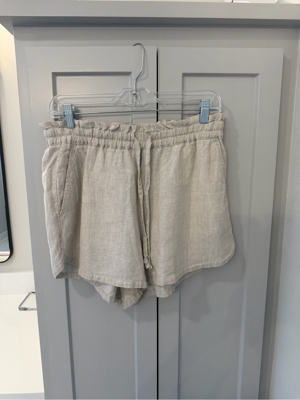 Faherty Laguna Linen Montecito Women’s Shorts Size Small In Light Beige